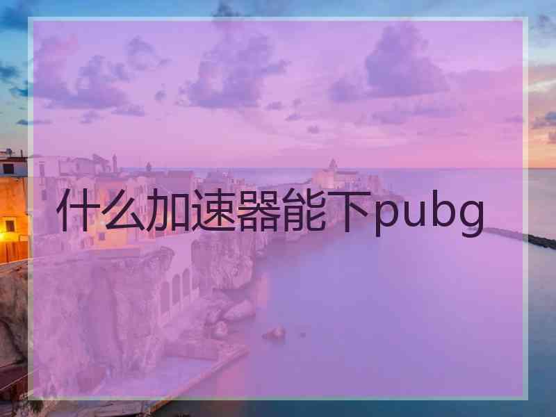 什么加速器能下pubg