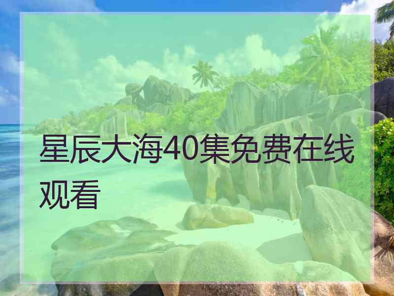 星辰大海40集免费在线观看