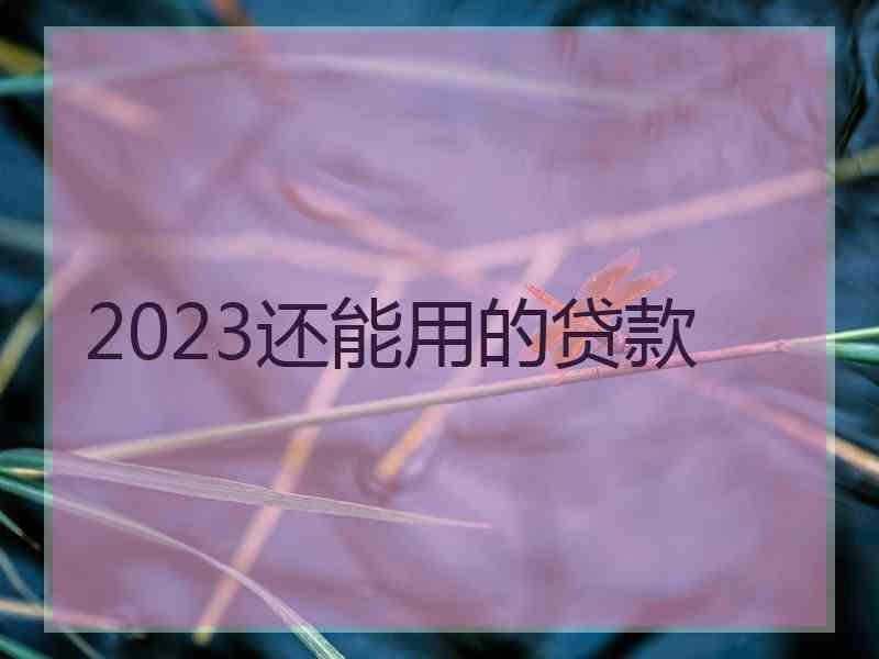 2023还能用的贷款