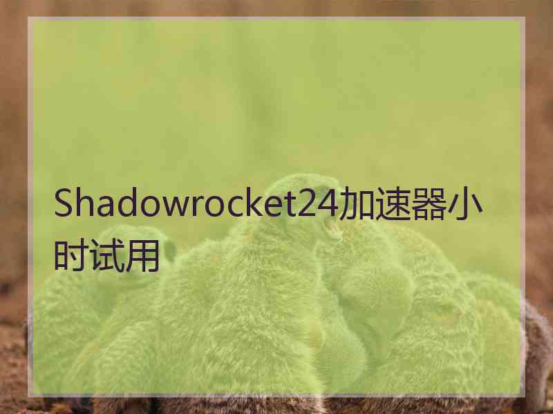 Shadowrocket24加速器小时试用