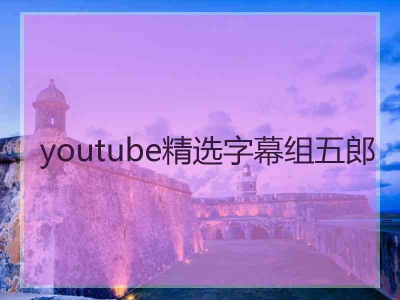 youtube精选字幕组五郎