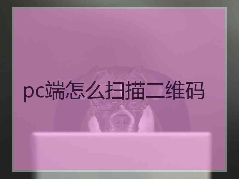 pc端怎么扫描二维码