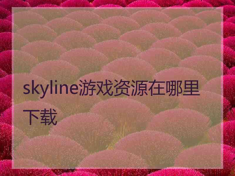 skyline游戏资源在哪里下载