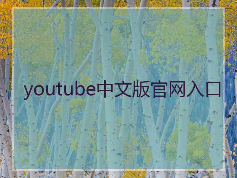 youtube中文版官网入口