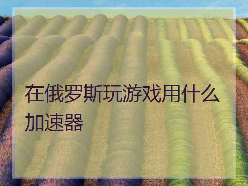 在俄罗斯玩游戏用什么加速器