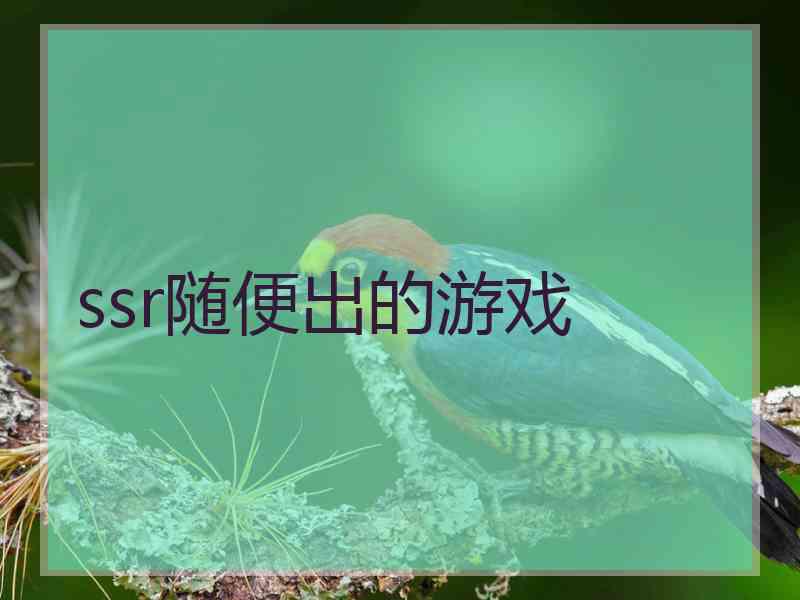 ssr随便出的游戏