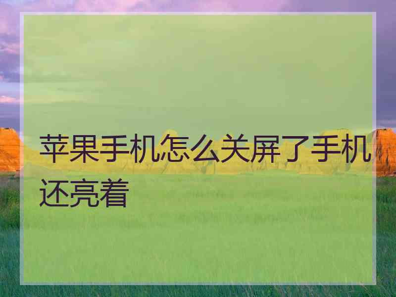 苹果手机怎么关屏了手机还亮着