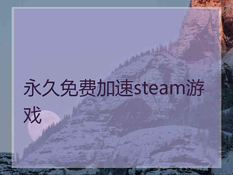 永久免费加速steam游戏